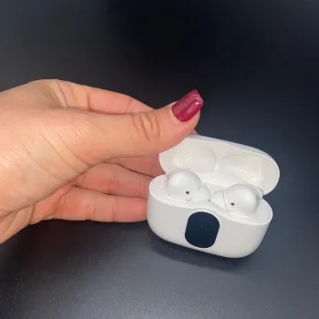 BeatBuds X1 on grey background
